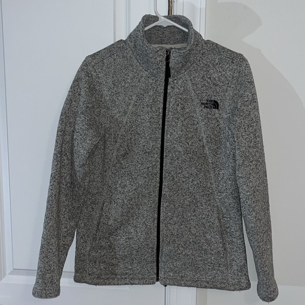 Gray The North Face Women's Fleece Full Zipper Jacket Coat L